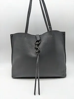 Rebecca Minkoff Megan Genuine Pebbled Leather Tote - Gray/Charcoal (Used) • $90