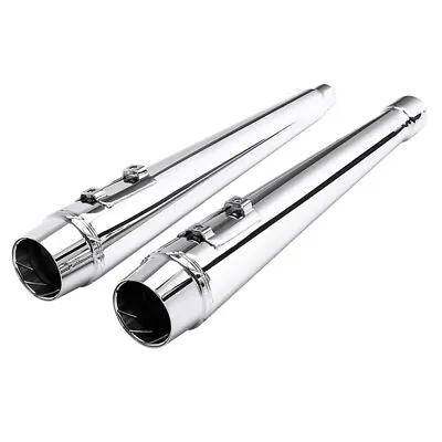 Chrome Megaphone Slip-On Exhaust Pipes Fit For Harley Touring Street Glide 17-24 • $139.99