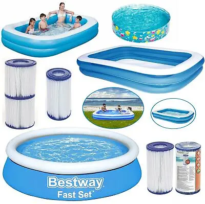 Bestway Swimming Inflatable Paddling Pool Outdoor Garden Family Kids Fun Pools • £7.95