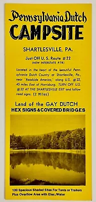 1970s Pennsylvania Dutch Campsite Shartlesville VTG Brochure Hex Signs Bridge • $12.50