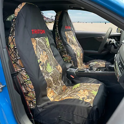 $87.99 • Buy Canvas Seat Covers Black Camouflage For Mitsubishi Triton Dual Cab MQ ML MN