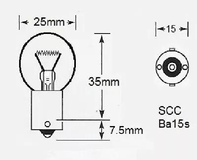 6 Volt 18 Watt SCC Ba15s Classic Car Indicator Brake Lamp Bulb 316 (Box Of 10) • £10.99