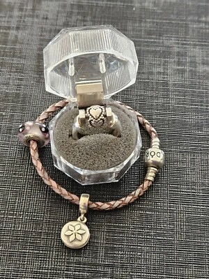 $42 • Buy Pandora Small Bracelet And Charms With A Bead It Sterling 925 Silver Ring