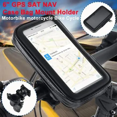 £18.69 • Buy Motorcycle Handlebar Bike Mount Holder With Waterproof Case For 6'' GPS Sat Nav