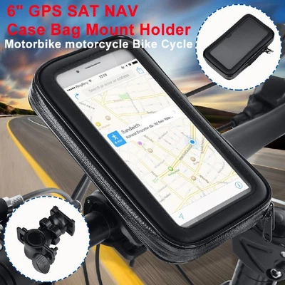 £18.69 • Buy Motorcycle Handlebar Bike Mount Holder With Waterproof Case For 6'' GPS Sat Nav