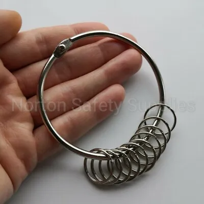 Hinged Multi-Ring Jailers Fob / Keyring / Split Ring (Choose 10 20 Or 30 Keys) • £3.50
