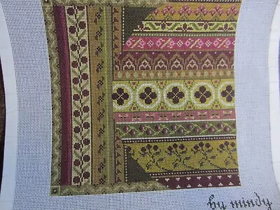 Needlepoint Canvas   Middle East   In Mauve & Gold Hand Painted By Mindy • $100