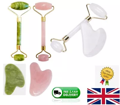 Jade Face Massage Roller Beauty Tool Facial Eye Neck Body Anti Ageing Therapy UK • £3.49