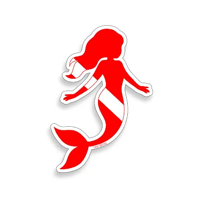 Diver Down Mermaid Sticker Scuba Dive Flag Laptop Cup Car Window Bumper Decal • $2.95