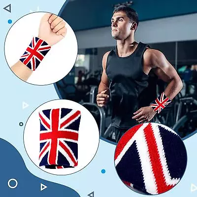 2x ENGLAND UNION JACK SPORTS SWEATBAND WRISTBANDS CYCLING SWEAT BANDS 2024 • £3.24