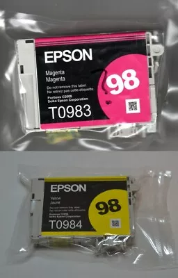 $10 • Buy Epson 98 Ink Cartridges -Yellow And Magenta - New!
