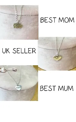 Mum Mom Heart Necklace Pendant Mothers Day Birthday • £3.99