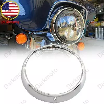 Chrome 7  Headlight Lamp Trim Ring Cover For Harley Electra Road Street Glide US • $18.78