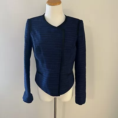 Mary Kay By Twinhill Blazer Jacket Size 4 Fully Lined Black/blue • $29.95