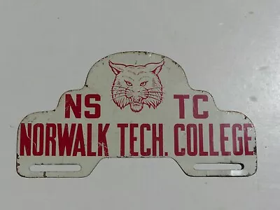 1960s Vintage Norwalk Connecticut Technical College Painted License Plate Topper • $63.75