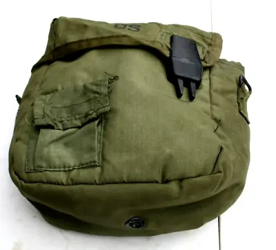 US Military 2 Quart Canteen Cover Pouch Insulated OD 2 QT W Clips NO STRAP VGC • $11.48