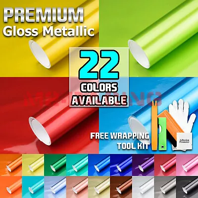 Gloss Metallic Glossy Candy Decal Car Vinyl Wrap Film Sticker Sheet Sparkle DIY • $280