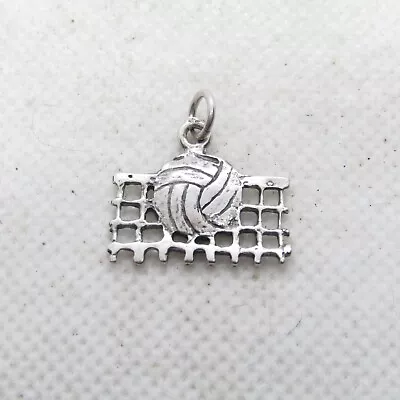 Sterling Silver 925 Volley Ball & Net Necklace Pendant K4658 • $19.95