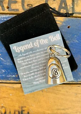 8 Ball GUARDIAN Bell Of Good Luck Gift Fortune Pet Keychain • $13.98