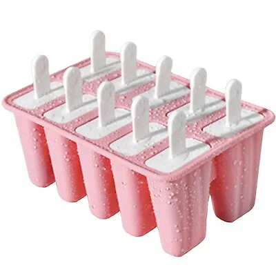 Silicone Ice Cream Mould Large Popsicle Ice Lolly Frozen Dessert Maker 10 Cell • £14.99