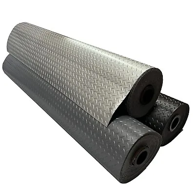 Checker Heavy Duty PVC Vinyl Flooring Matting Garage Work Van Large Diamond 3MM • £26.24