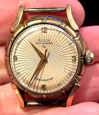 Vtg ELGIN Self-Winding Automatic Shockmaster Men's Watch Wristwatch Working • $28