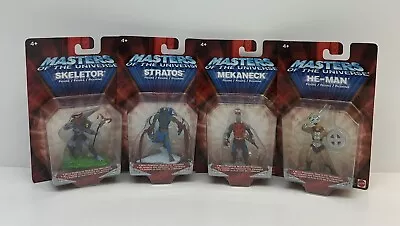 Masters Of The Universe He-Man-Skeletor-Mekaneck-Stratos Mini Figures-2002-NEW • $18.99