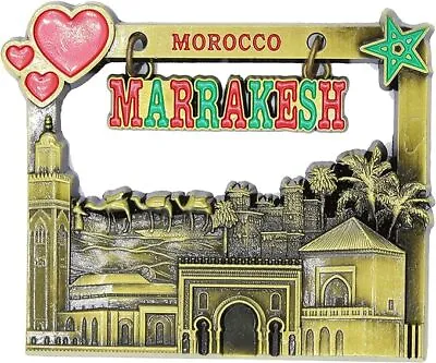 3D - MARRAKESH- MOROCCO -Souvenir Fridge Magnet Kitchen Decor Holiday Gift-Metal • £4.49