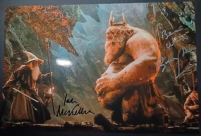 Barry Humphries GREAT GOBLIN IAN MCKELLEN GANDOLF The Hobbit Signed 12x8 Photo • £369.99