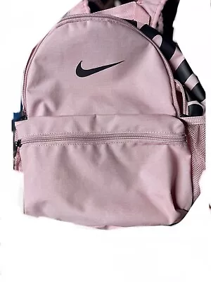 NIKE Just Do It BRASILIA MINI BACKPACK Travel Play ROSE PINK-BLACK DM0046-630 • $20