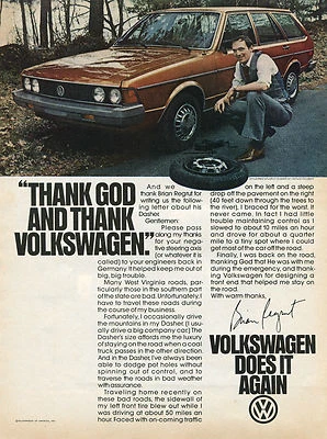 $9.99 • Buy 1979 VW Volkswagen Dasher  Thank God  Wagon Print Ad  