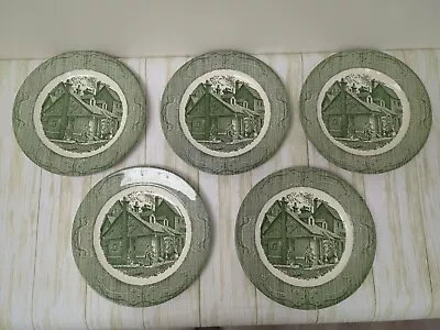 Royal China  Old Curiosity Shop  Green Dinner Plates 10   Lot Of 5 Vintage • $17