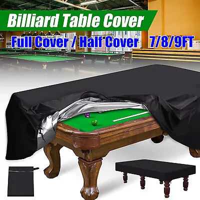 Waterproof Dust 7/8/9FT Outdoor Pool Snooker Billiard Table Cover Polyester Cap • $14.27