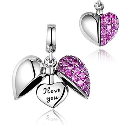£13.99 • Buy I Love You Heart 925 Sterling Silver Genuine Charm Gift Wife Mum Girlfriend 