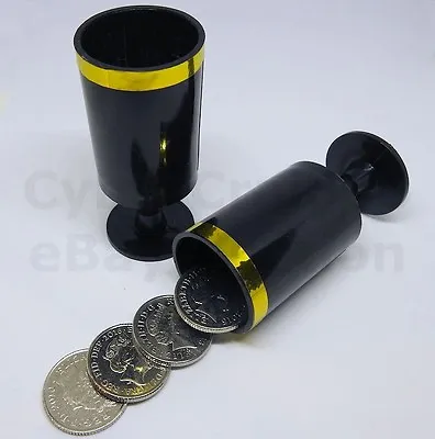 £3.99 • Buy FLYING COINS FLY REAL COIN ACROSS CLOSE UP MAGIC CUPS  4 QUARTERS 10p 2p MONEY