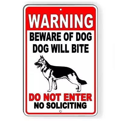 Dog Will Bite Beware Of Dog Metal Sign Security Keep Out Warning Do Not Enter • $9.58