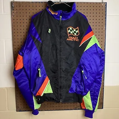 Vintage 90s ARCTIC CAT Snowmobile Jacket Size LT Thinsulate 2 LAYER Team Racing • $49.80