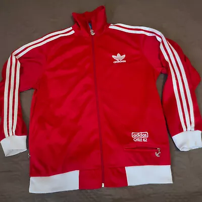 Rare Vintage Adidas Track Jacket Chile 62 Size S Men's Red Three Stripes Retro • $49.99