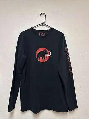 Mammut T Shirt Men’s Black Long Sleeve Graphic Logo Cotton Sz XL • $55