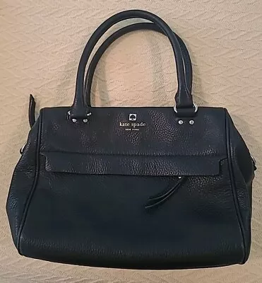 Kate Spade Pebbled Leather Satchel Black Pre-owned • £28.92