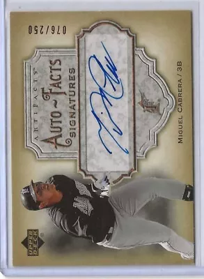 Miguel Cabrera 2006 Upper Deck Artifacts #AF-MC Auto Facts Signature /250 NRMT • $100