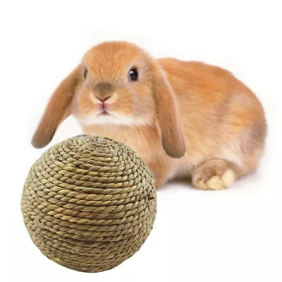 Rabbit Small Pet Chewing Toy Chew Rattan Grinding Ball Natural Grass Ball • $7.87