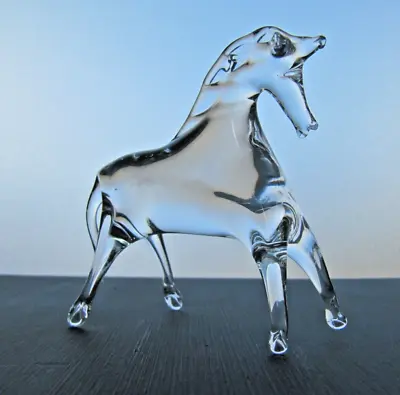 Vintage Murano Clear Glass Horse • £16