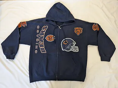 Chicago Bears Navy Zip Up Hoodie Sweatshirt XX-Large 2XL Heavy Blend • $14.25