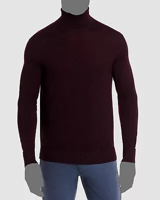 $198 Bloomingdale's Men's Red Merino Wool Turtleneck Sweater Size 2XL • $55.58