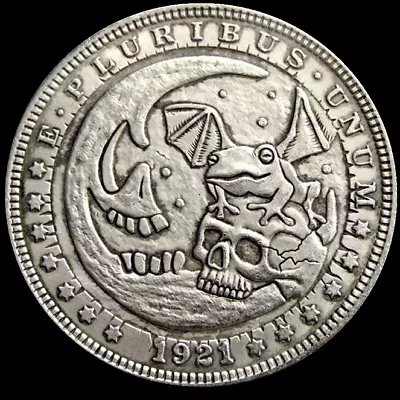 1921 Flying Frog Skull Dollar Morgan Hobo Nickel Souvenir Collection Coin G1 • $9.99