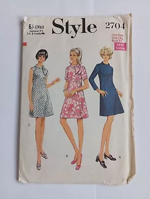 Vintage Style Sewing Dressmaking Pattern 2704 Sz 14.5 Bust 37  Shift Dress 1960s • £7