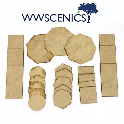 2mm Wargaming Base Bases Round Square Rectangular Hexagonal Octagonal MDF • £4.99