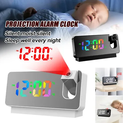 £11.69 • Buy LED Digital Projection Alarm Clock Temperature Date Snooze Ceiling Projector New
