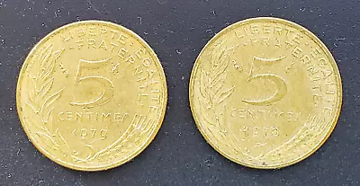 Francais 5 Centimes  TWO Coins (1978 & 1979) France 🇫🇷.  KM# 933 USA Seller • $3.50